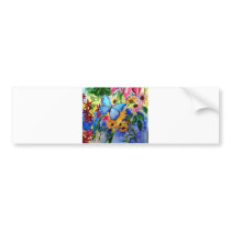 Blue Butterfly Garden Bumper Stickers