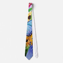 Blue Butterfly Garden Neck Tie