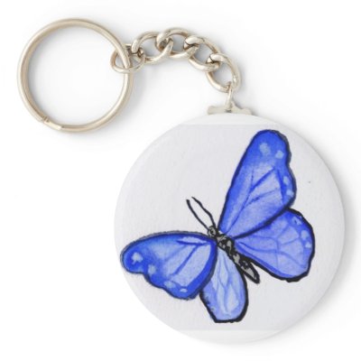 Blue Butterfly Keychain by donnabellas