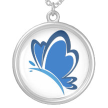 Blue Butterfly Sterling Silver Necklace