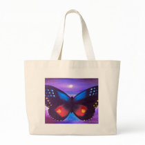 Blue Butterfly Sunset Painting - Multi Tote Bags