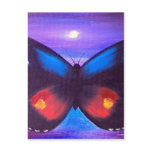 Blue Butterfly Sunset Painting - Multi Postcard