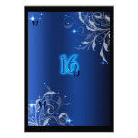 Blue Butterfly Sweet Sixteen Invitation