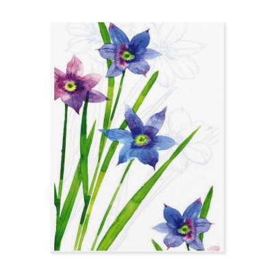 blue by you watercolor postcards by doodles_daddles
