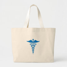 Blue Caduceus Tote Bags