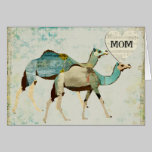 Blue Camels Mother's Day Card cards