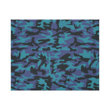 Blue camo pattern canvas print