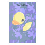 Blue Camo Rubber Ducky Custom Stationery