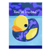 Blue Camo Rubber Ducky Invite