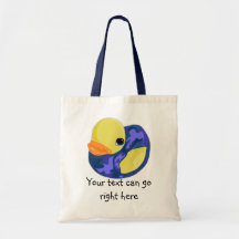 Blue Camo Rubber Ducky Tote Bag