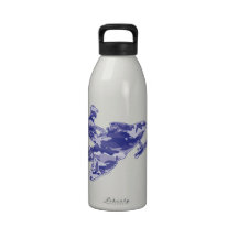 Blue Camoflage Snowmobiler Reusable Water Bottles