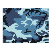 Blue Camouflage Postcard