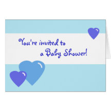Blue Candy Hearts Shower Invitation Cards