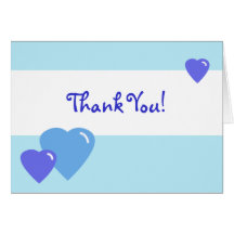 Blue Candy Hearts Thank You Card