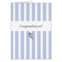 Blue Candy Stripes Congratulations Card