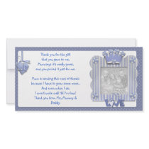 Blue candystripe frame Thank You Card from baby Photo Card Template