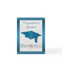 Blue Cap Graduation Invitation Greeting Cards