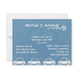 Blue Cars Card Boy's Birthday Invitations