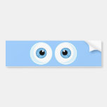 BLUE CARTOON EYES EYEBALLS FUNNY GRAPHICS BUMPER STICKER