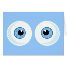 BLUE CARTOON EYES EYEBALLS FUNNY GRAPHICS GREETING CARDS