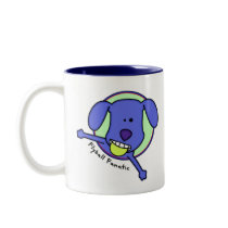 Blue Cartoon Flyball Fanatic Mug