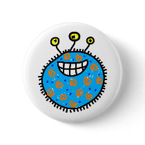 Blue Cartoon Germ Buttons