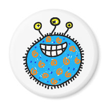 Blue Cartoon Germ Magnets
