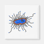 Blue Cartoon Germ Refrigerator Magnet