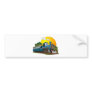 Blue Cartoon Passenger Steam Engine Bumper Stickers