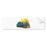 Blue Cartoon Steam Engine Bumper Sticker