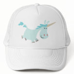 Blue Cartoon Unicorn  trucker cap Mesh Hats
