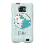 Blue cartoon unicorn with star Samsung Galaxy Case