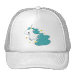 Blue cartoon unicorn with stars hat hats