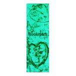 Blue Carved Graffiti Heart BOOKMARK Business Card Template