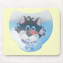 Blue Cat and Fishbowl tshirts and Gifts Mousepads