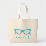 Blue Cat Eye Glasses Canvas Bag