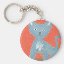 Blue Cat Keychain