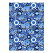 Blue Cat Pattern Personalized Announcement