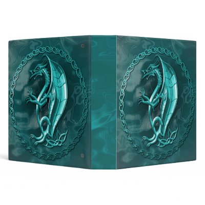Blue Celtic Dragon Binder by packratgraphics