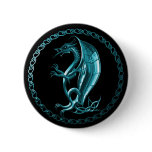 Blue Celtic Dragon Button