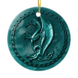 Blue Celtic Dragon Christmas Ornaments