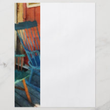 Blue Chair Against Red Door Flyer