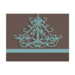 blue chandelier with chocolate background