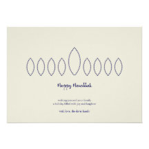 Blue Chanukah Lights Custom Announcement