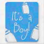Blue Checkerboard It's A Boy! Mouse Mat