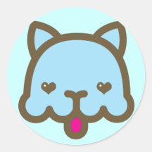 Blue Chee Round Stickers