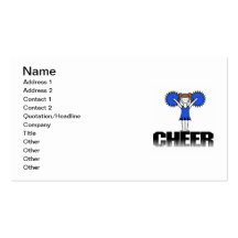Blue Cheerleading T-shirts and Gifts Business Cards