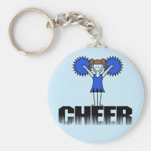 Blue Cheerleading T-shirts and Gifts Key Chain