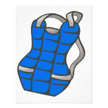 Blue Chest Protector Personalized Invitation