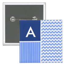 Blue Chevron Pattern Buttons